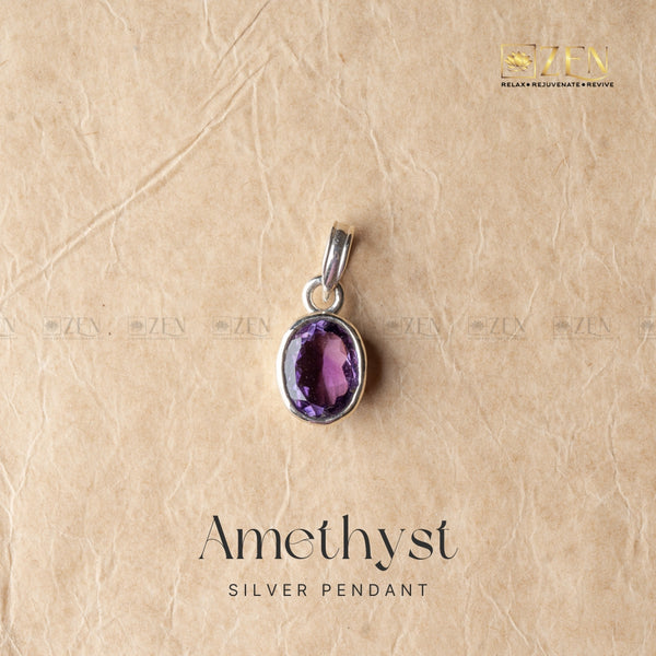 Amethyst Silver Pendant | THE ZEN CRYSTALS