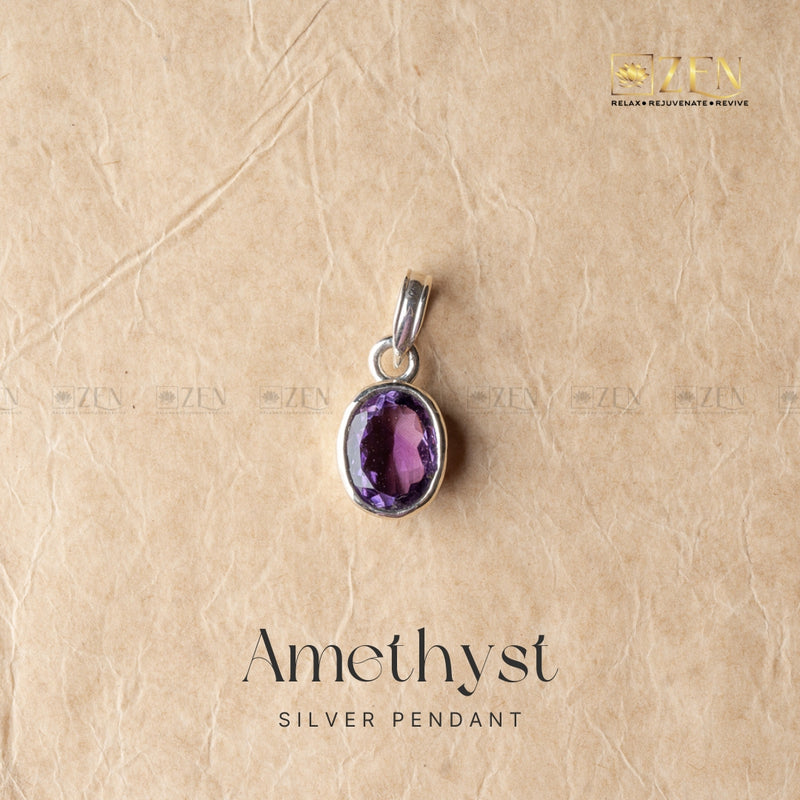 Amethyst Silver Pendant | THE ZEN CRYSTALS