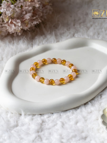 Citrine & Rose Quartz Bracelet | The Zen Crystals