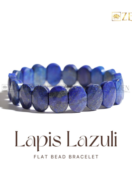 Lapis Lazuli Flat Bead Bracelet | The Zen Crystals