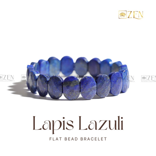 Lapis Lazuli Flat Bead Bracelet | The Zen Crystals