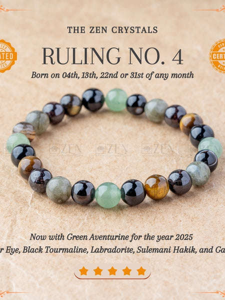 Ruling Number 4 Bracelet | the zen crystals