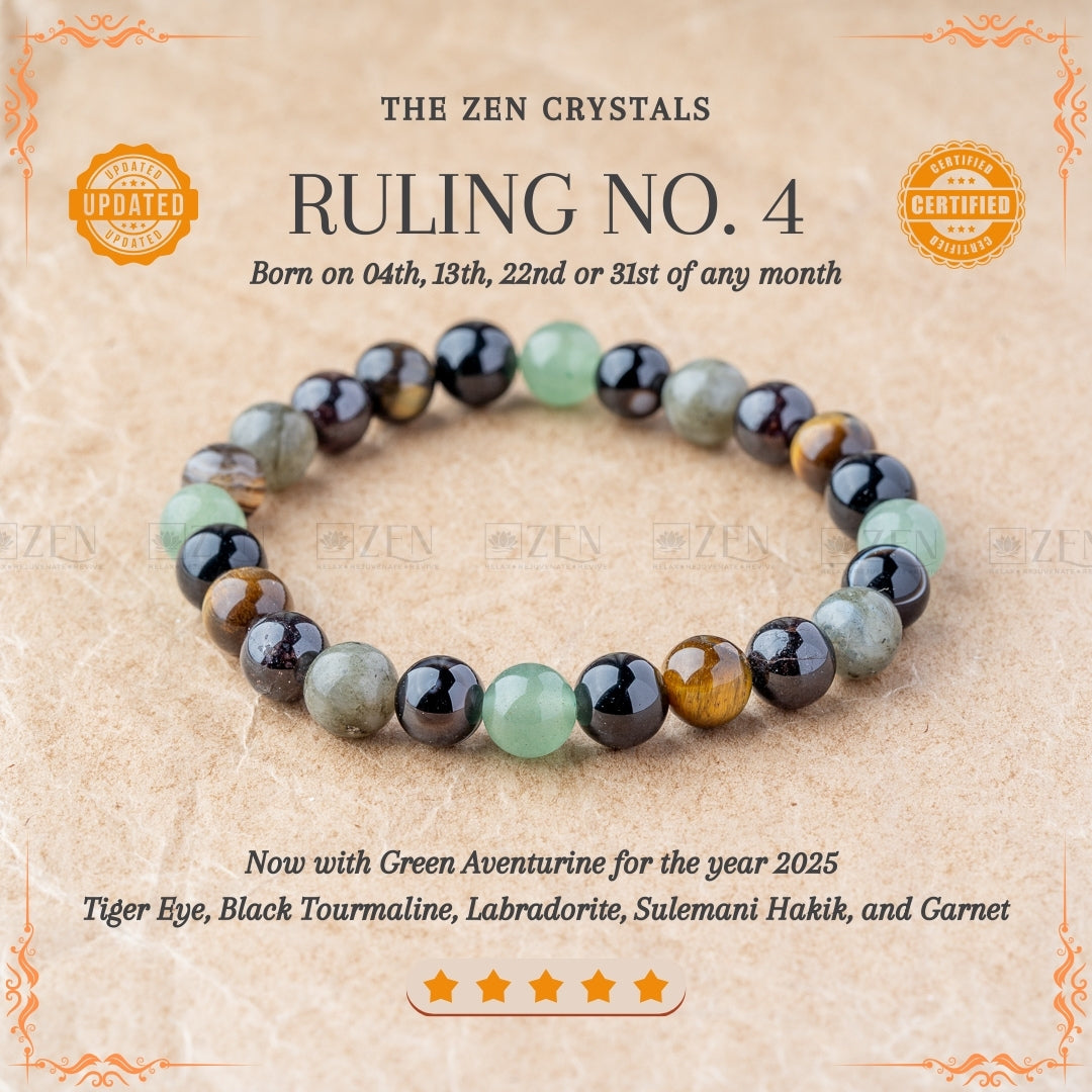 Ruling Number 4 Bracelet | the zen crystals