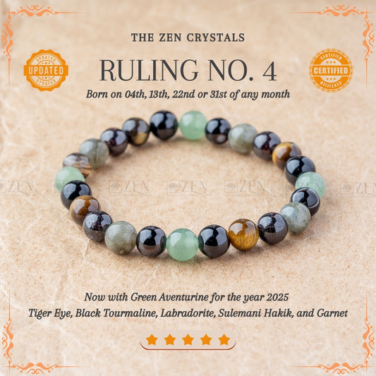 Ruling Number 4 Bracelet | the zen crystals