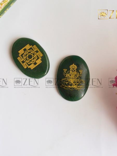 Laxmi Ji & Shri Yantra Jade Coin | The Zen Crystals