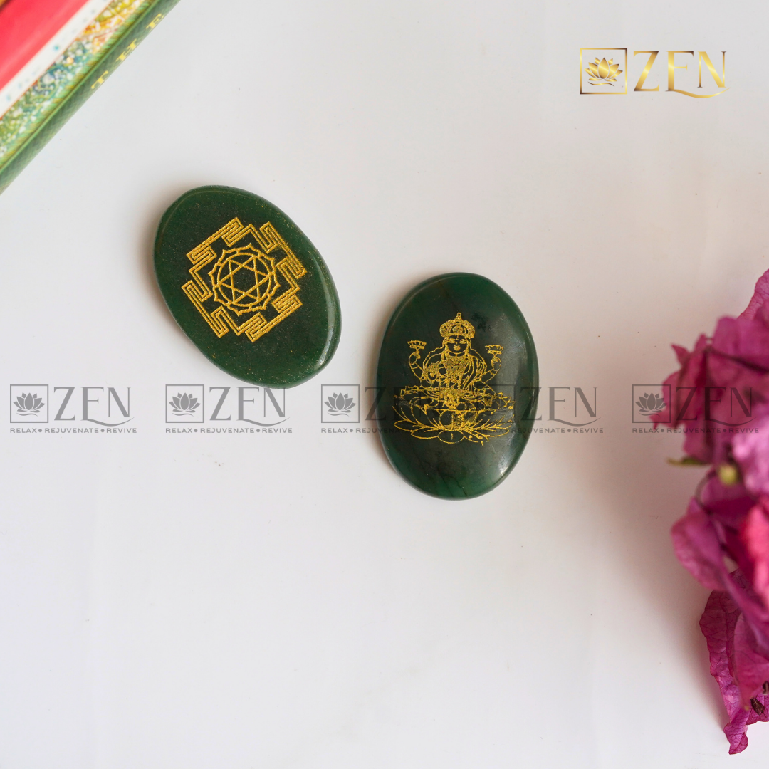Laxmi Ji & Shri Yantra Jade Coin | The Zen Crystals