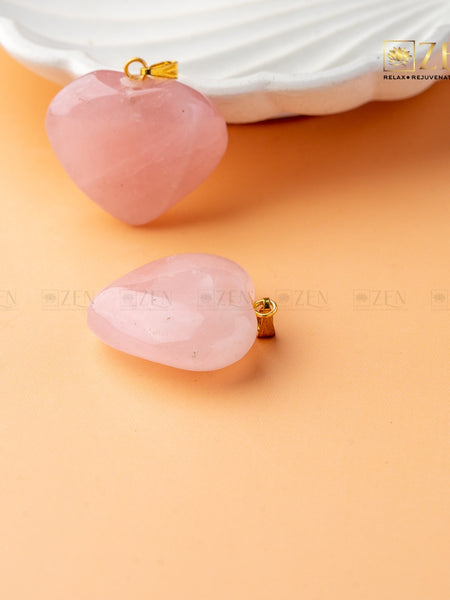 Rose Quartz Heart Pendant | the zen crystals