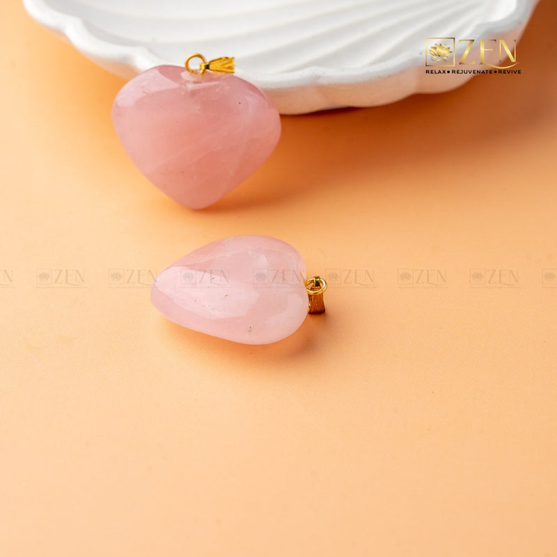 Rose Quartz Heart Pendant | the zen crystals