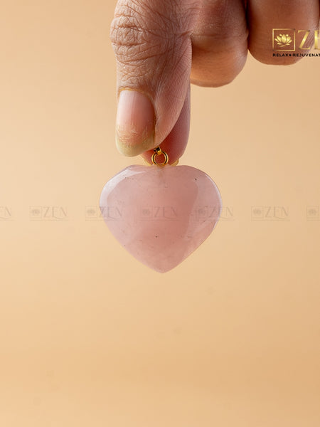 Rose Quartz Heart Pendant | the zen crystals