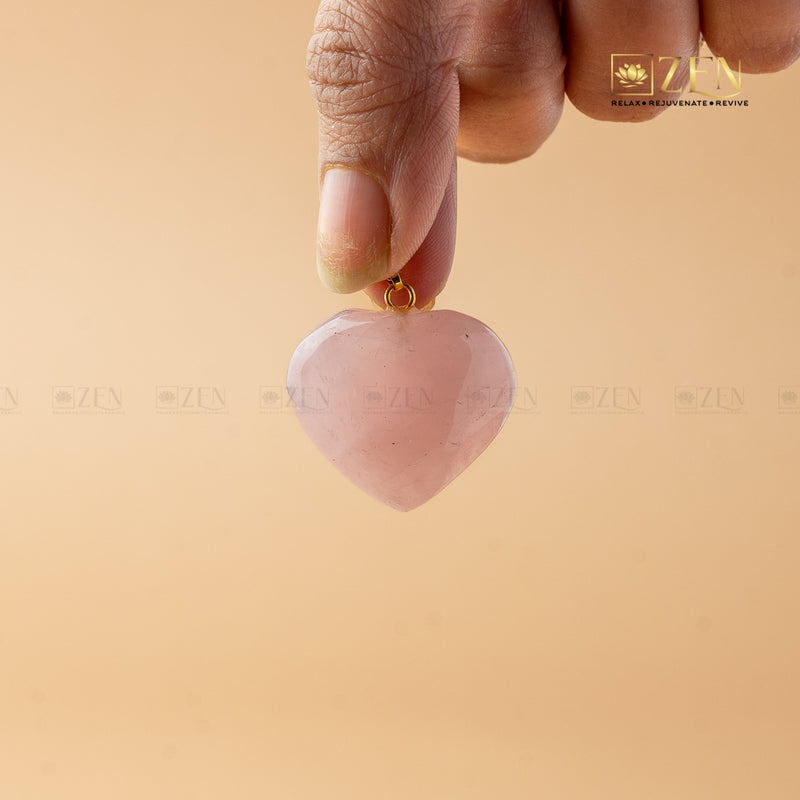 Rose Quartz Heart Pendant | the zen crystals