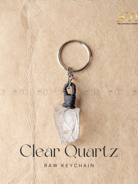 Raw Clear Quartz Keychain | The Zen Crystals