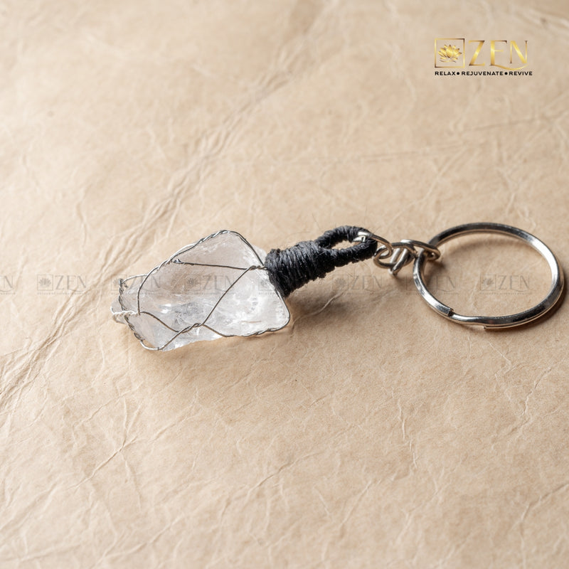 Raw Clear Quartz Keychain | The Zen Crystals