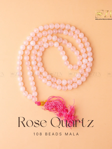 Rose Quartz Mala | the zen crystals