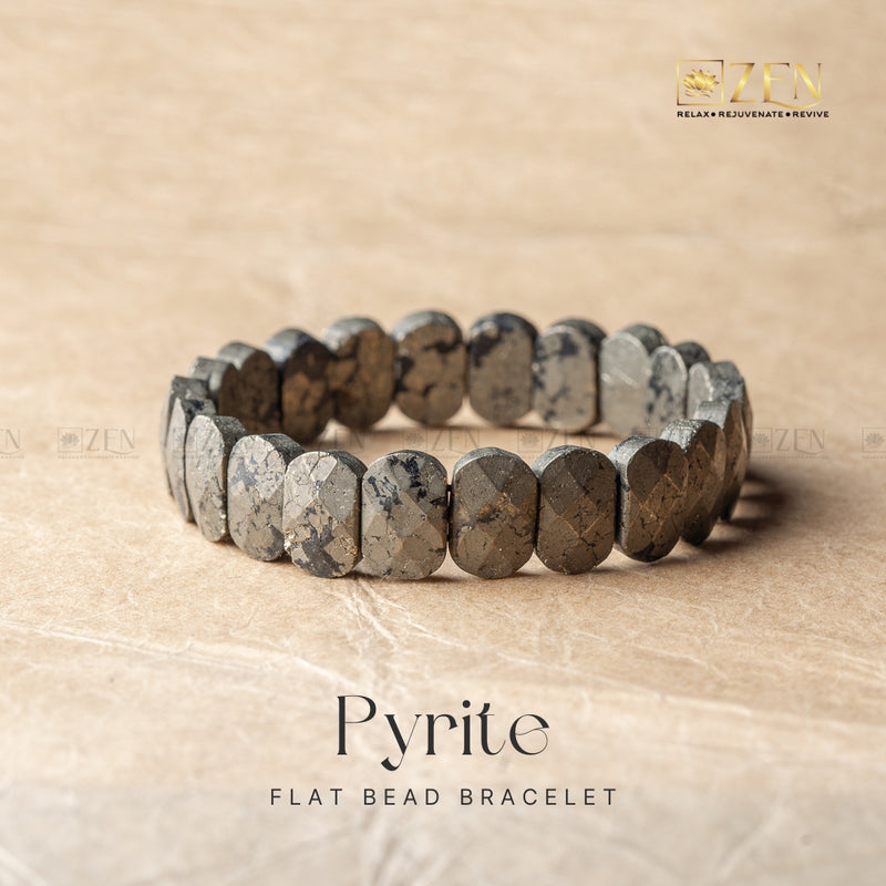 Pyrite Flat Bead Bracelet | the zen crystalas