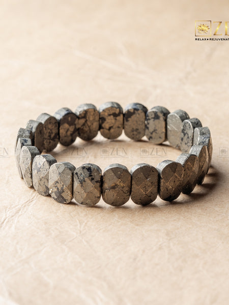 Pyrite Flat Bead Bracelet | the zen crystalas
