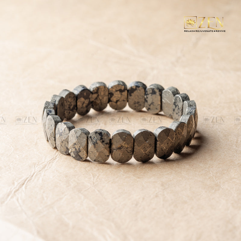 Pyrite Flat Bead Bracelet | the zen crystalas