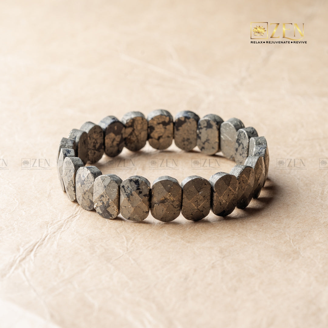 Pyrite Flat Bead Bracelet - Main Image