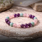 Relaxation Energy Bracelet on a stone surface with 'The Zen Crystals' branding.