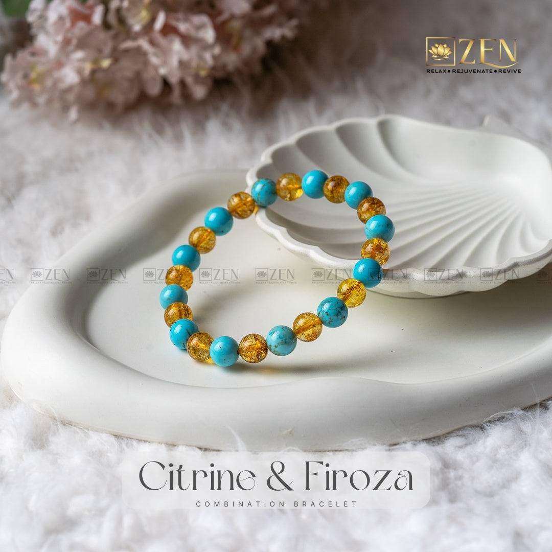 Citrine & Firoza Combination Bracelet | The Zen Crystals