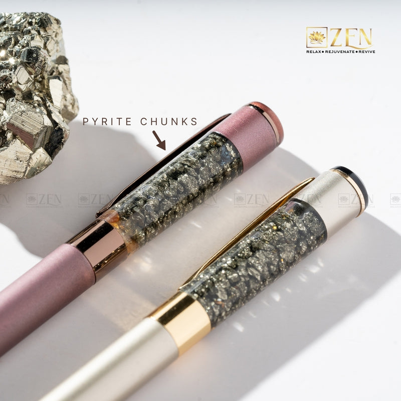pyrite chunks ball pen | the zen crystals