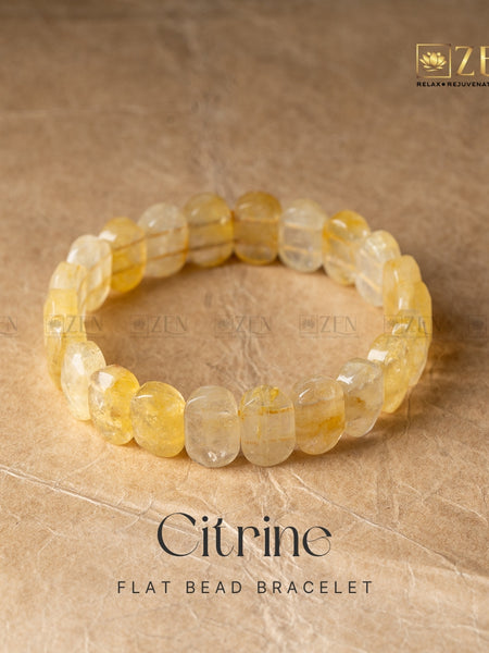 Citrine Flat Bead Bracelet | the zen crystals