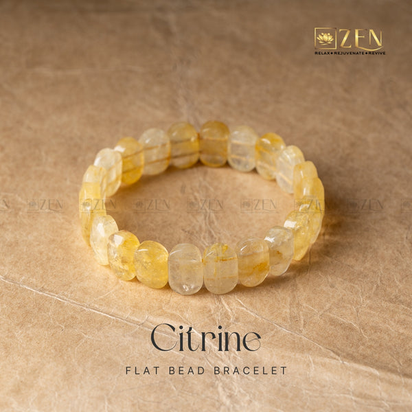 Citrine Flat Bead Bracelet | the zen crystals