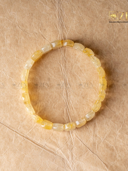 Citrine Flat Bead Bracelet | the zen crystals