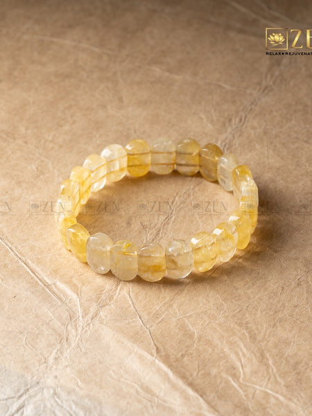 Citrine Flat Bead Bracelet | the zen crystals