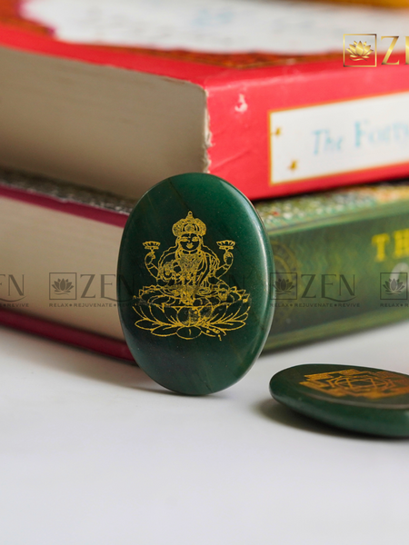 Laxmi Ji & Shri Yantra Jade Coin | The Zen Crystals