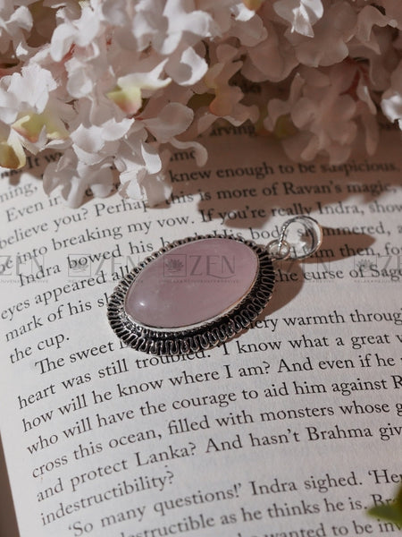 Pink Quartz Pendant The Zen Crystals