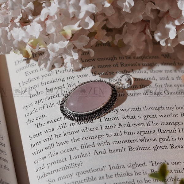 Pink Quartz Pendant The Zen Crystals