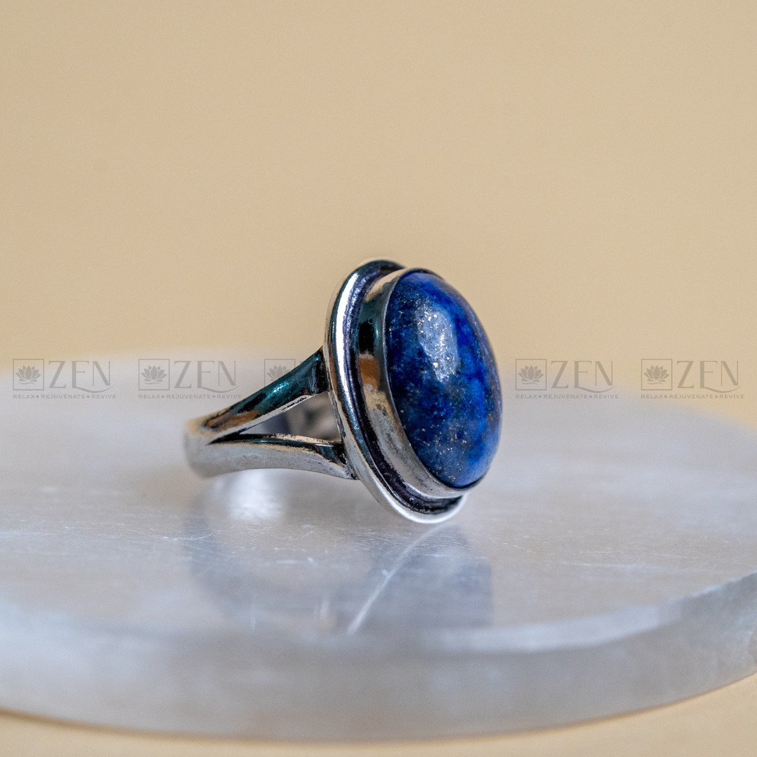 the zen crystals lapis lazuli ring for men and women