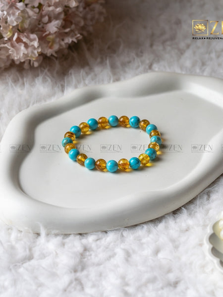 Citrine & Firoza Combination Bracelet | The Zen Crystals