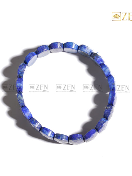 Authentic Lapis Lazuli Flat Bead Bracelet | The Zen Crystals