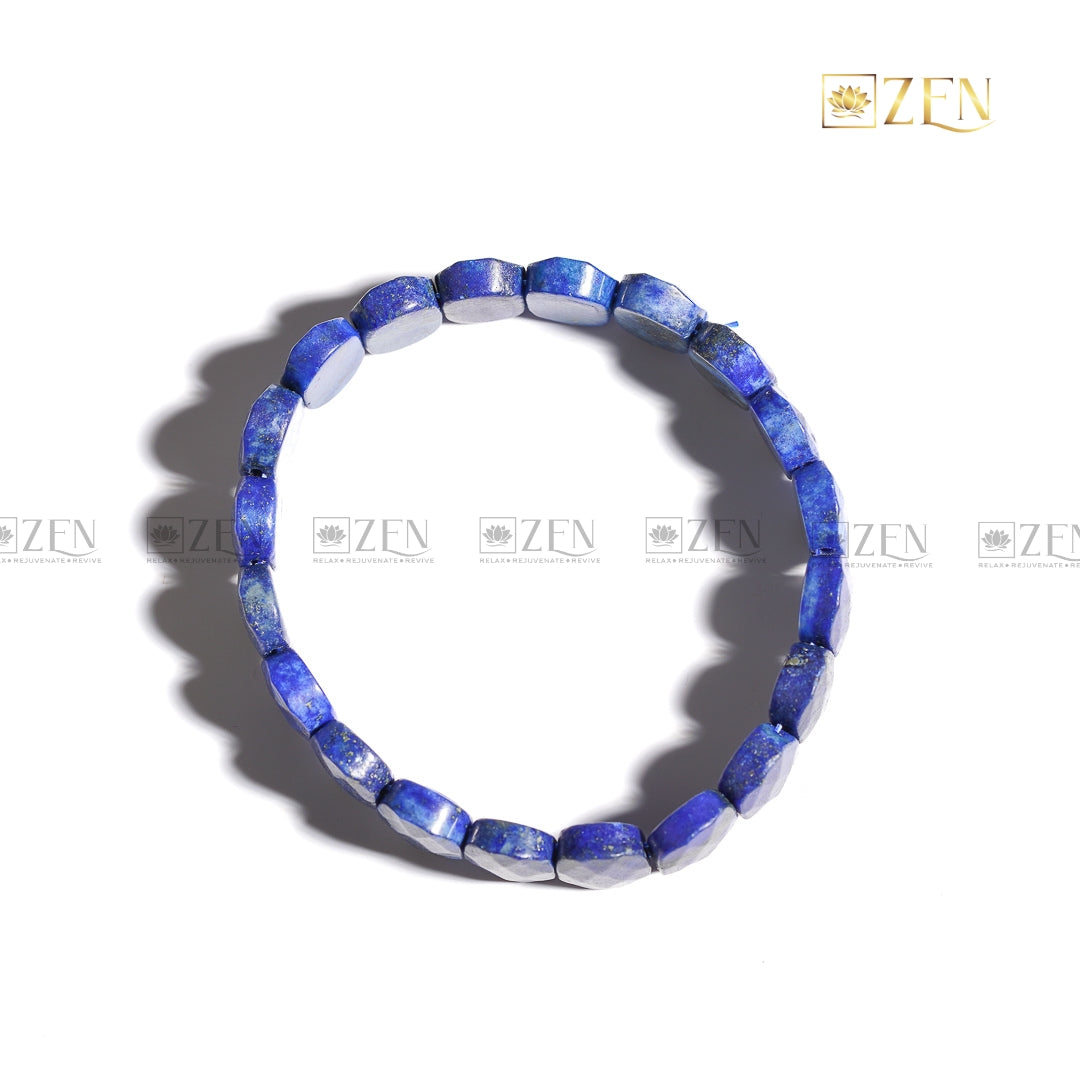 Authentic Lapis Lazuli Flat Bead Bracelet | The Zen Crystals