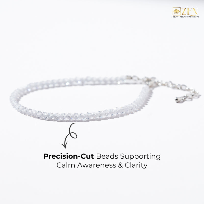 Faceted Clear Quartz crystal beads highlighting natural clarity and finish