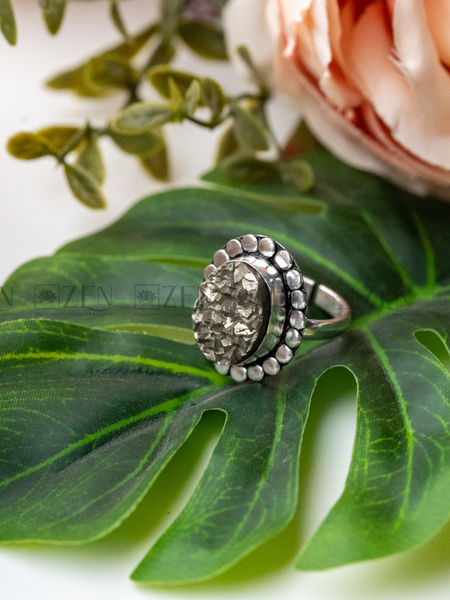 The Zen Crystals Pyrite Ring For Men & Women