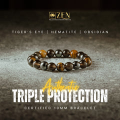 Authentic Triple protection bracelet for men | The Zen Crystals