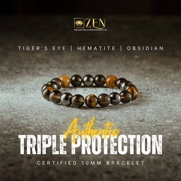 Authentic Triple protection bracelet for men | The Zen Crystals
