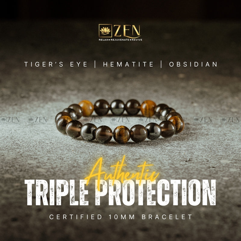 Authentic Triple protection bracelet for men | The Zen Crystals