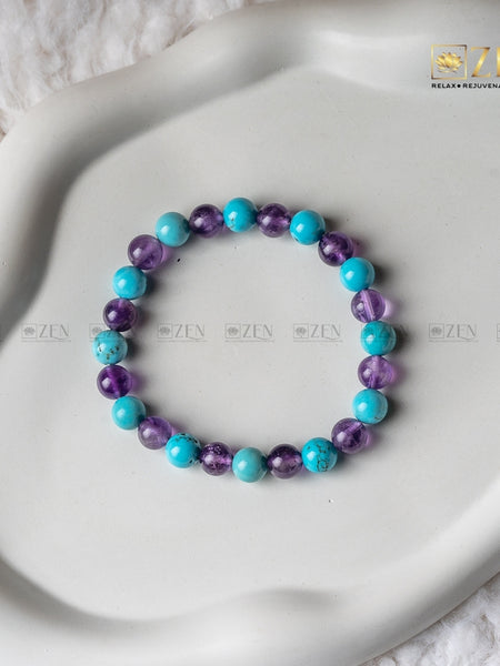 Amethyst & Firoza Bracelet | The Zen Crystals