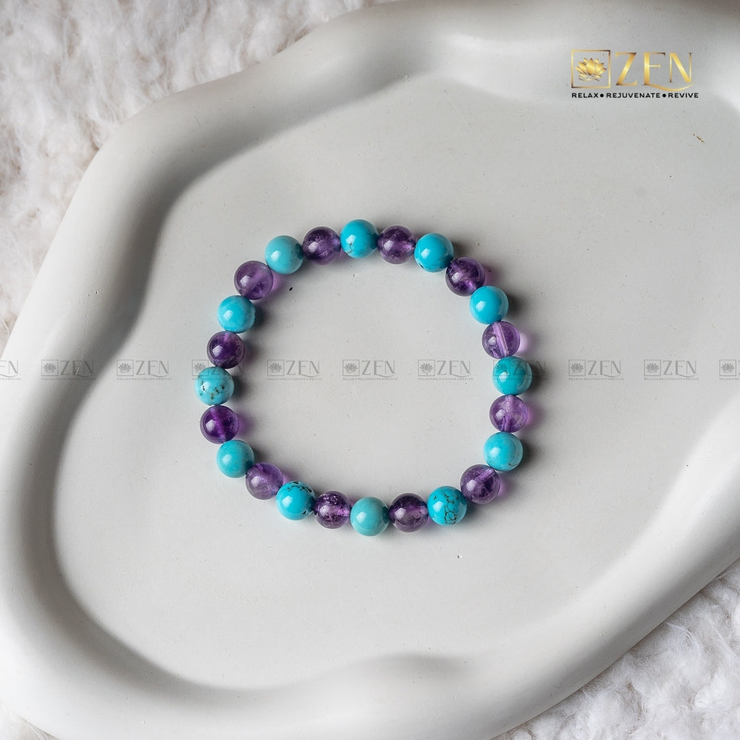 Amethyst & Firoza Bracelet | The Zen Crystals