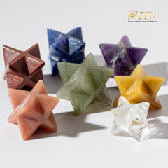 green aventurine merkaba on a white background with 'Zen' brand logo.