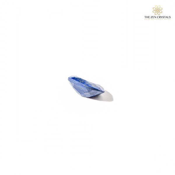 lapis lazuli crystal on a white background with 'The Zen Crystals' logo.