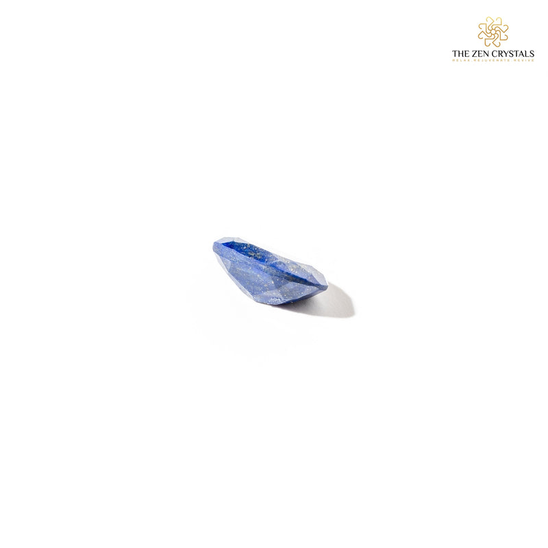 lapis lazuli crystal on a white background with 'The Zen Crystals' logo.