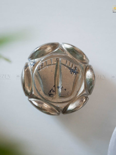 Divine Laxmi Charan Kamal Crafted in Pyrite Stone for Attracting Wealth and Positive Energy

