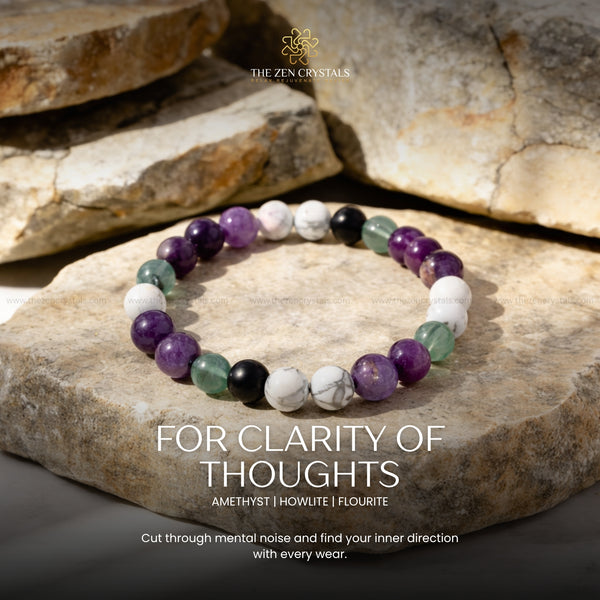 clarity of thoughts bracelet on a stone surface 