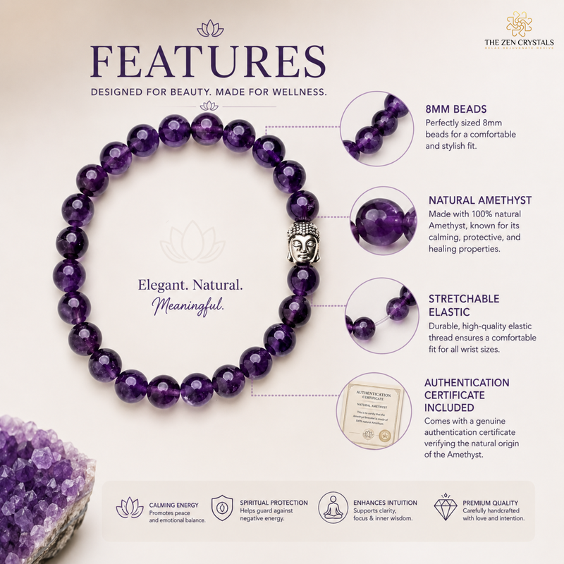 features of amethyst bracelet | the zen crystals