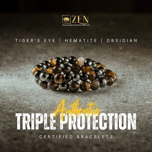 Triple protection bracelet for men | The Zen Crystals