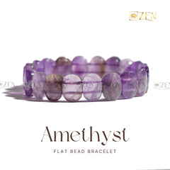 Amethyst - Flat Bead Bracelet